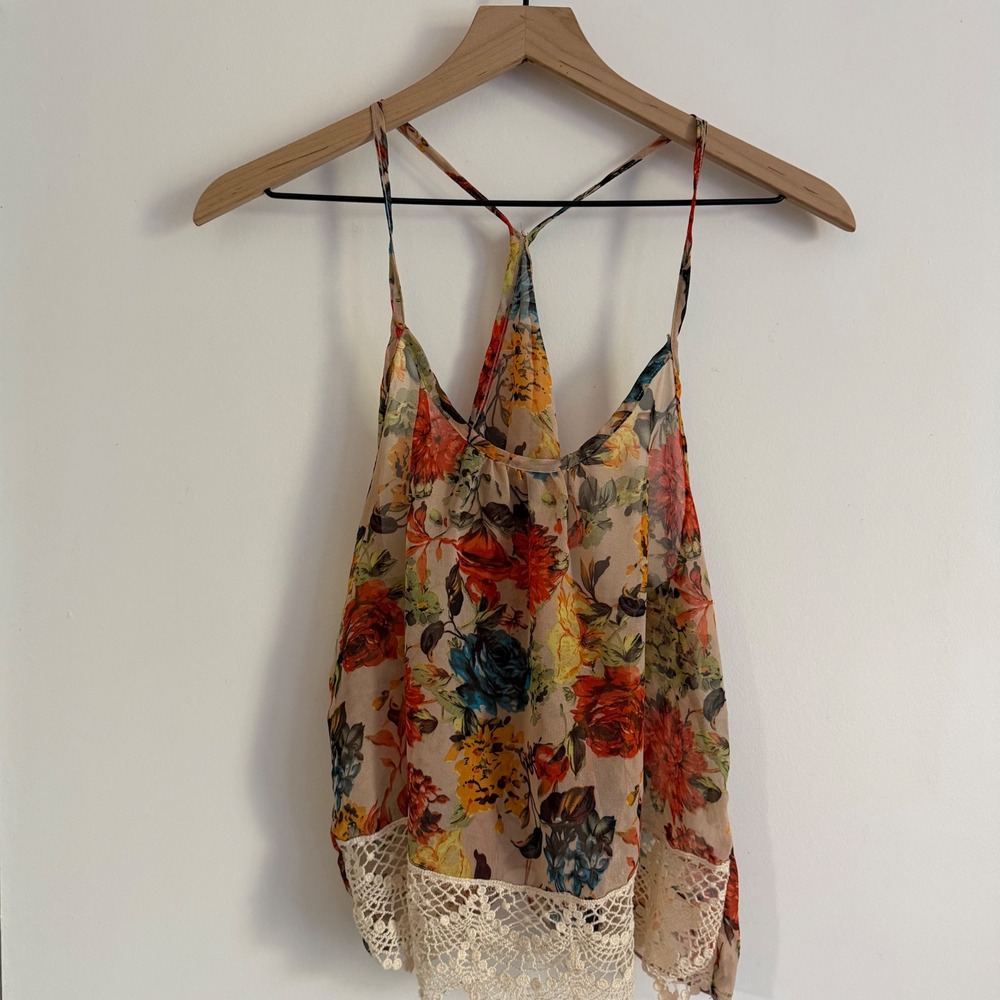 POETRY multicolor sheer top Festival Feminine Boho Chic Indie It Girl